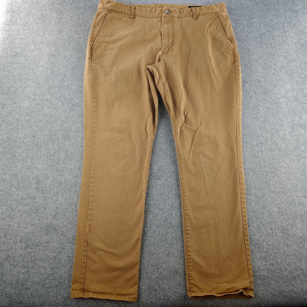 Bonobos Tailored Chino Pants Mens 38x32 Tan Brown Stretch Cotton Casual Trousers